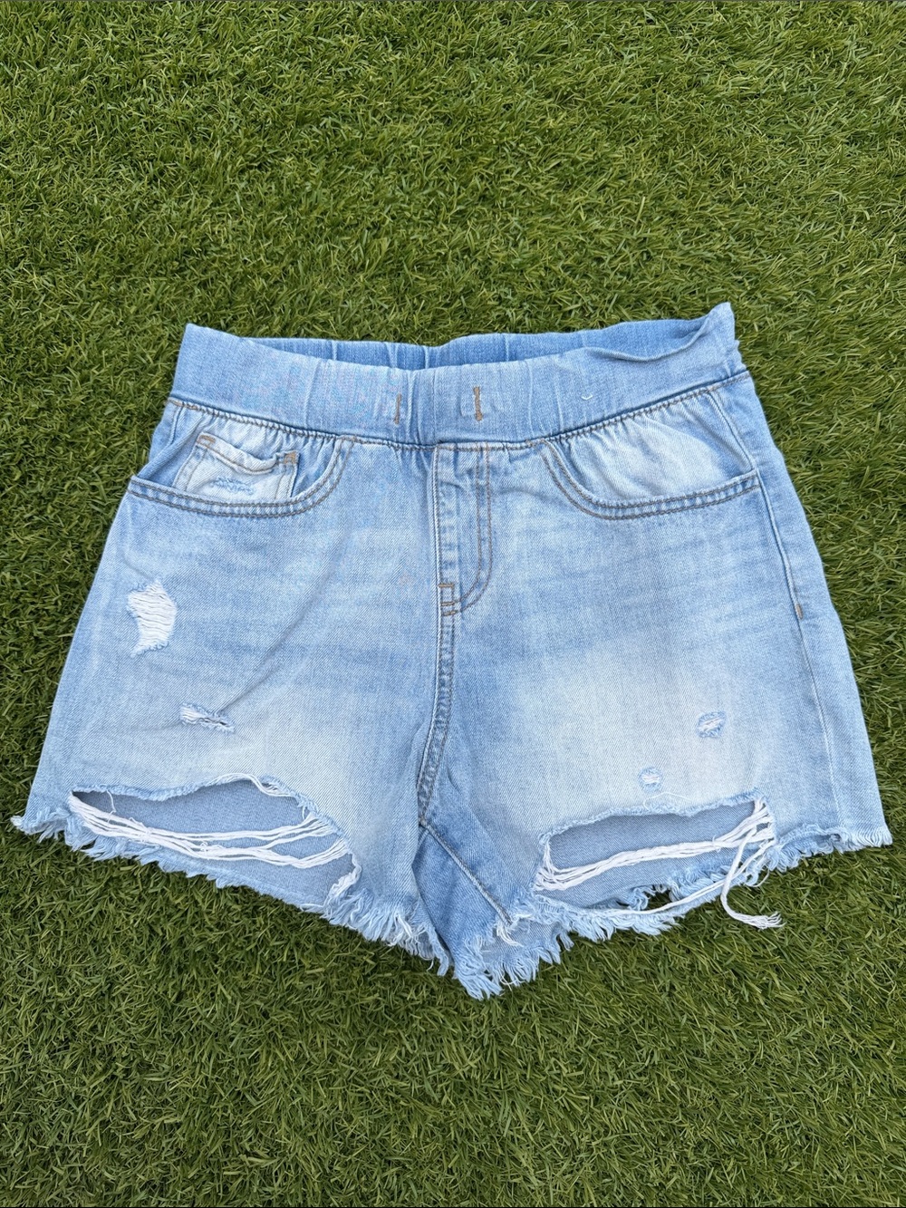 Light Blue Distressed Denim Women’s Shorts
